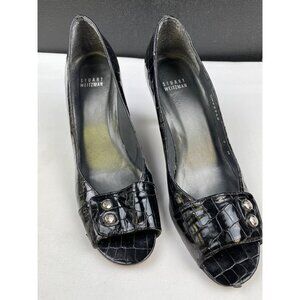 Stuart Weitzman Women's Black Leather Shoes/Heels Size 7 SKU 4610